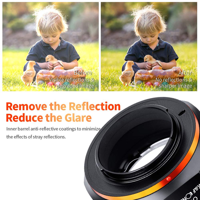 K&F Concept Lens Mount Adapter for Olympus OM Mount Lens to M4/3 MFT Olympus Pen and Panasonic Lumix Cameras OM-M4/3