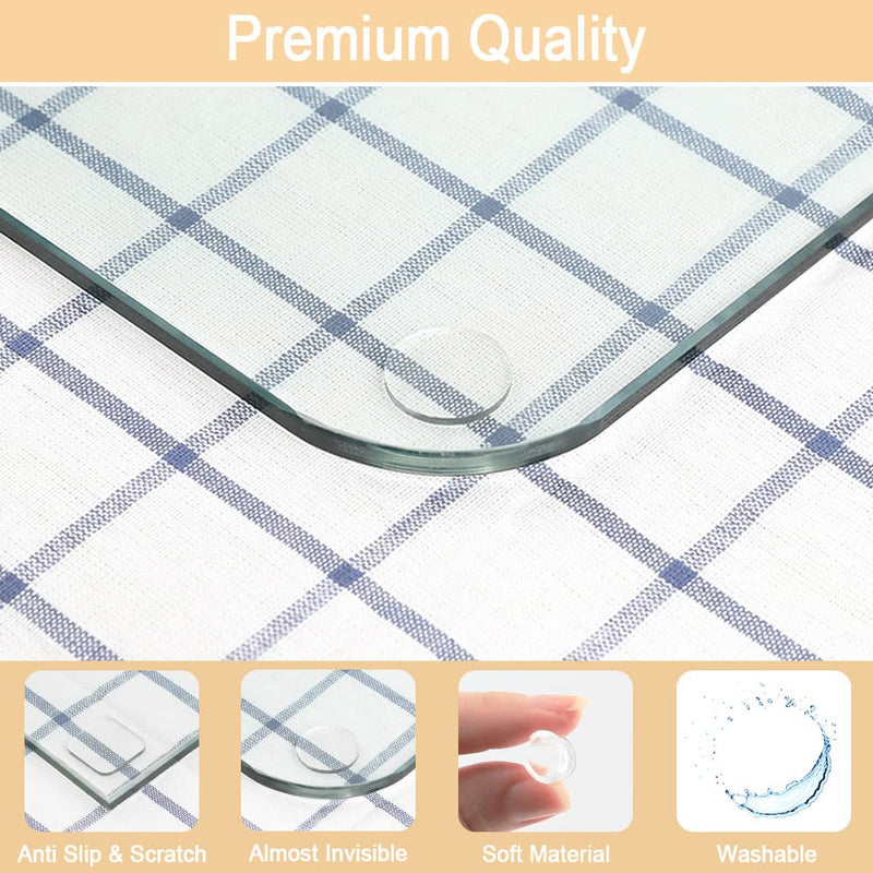 Premium Clear Soft Glass Table Top Bumper, Anti Slide and Scratch for Glass Table, Non-Adhesive Rubber Pads for Glass Table Top Spacer, Round and Square (25mm*2mm，20 PCS) 25mm*2mm 20