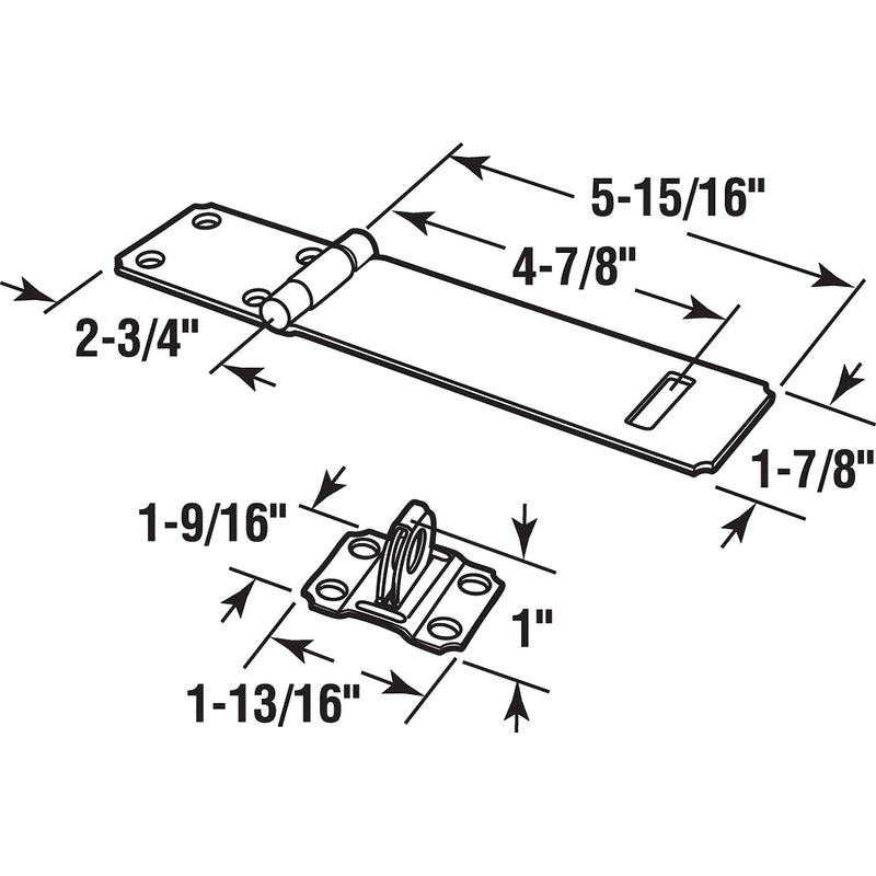 Prime-Line MP5059 Safety Hasp, 6 inch, Steel Construction, Zinc Plated Finish, Fixed Stapled, (single pack)