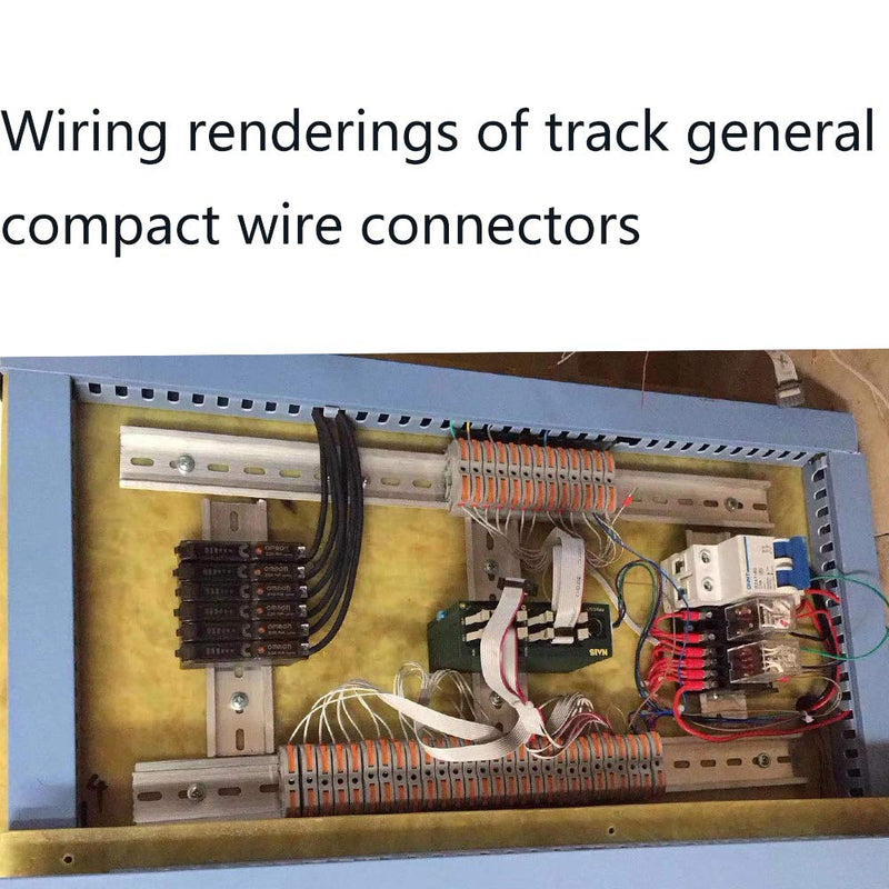 UOHGDPY DIN Rail Terminal Blocks kit,Universal Compact Wire Wiring Connector (20 pcs connectors+2 pcs Article in Parallel+ 2 pcs Digital Identification+2Pcs Fixed clamp+20 pcs Screw) 20 pcs connectors+Article in parallel+ Digital identification+screw