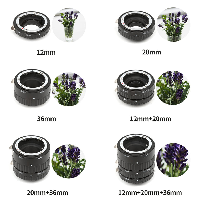 SHOOT Extension Tube Auto Focus Set Macro for Nikon AF AF-S DX FX SLR Cameras Extension Tube for Nikon