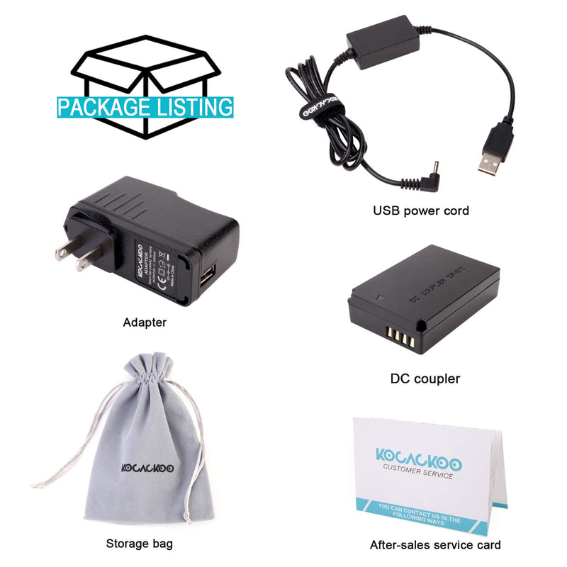 [AUSTRALIA] - kocackoo USB Drive Cable ACK-E12 Mobile Power Supply + LP-E12 Dummy Battery DC Grip DR-12 DC Coupler + USB Power Adapter Kit for Canon EOS M EOS M2 M10 M50 M100 M200 Digital Cameras. 