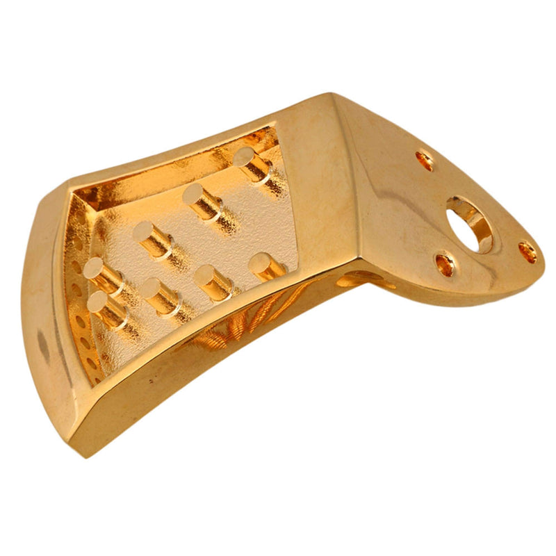 Yibuy 75x45x9mm Golden Metal Triangle Mandolin Tailpiece Parts for 8 String Arched Top Mandolin with Screws