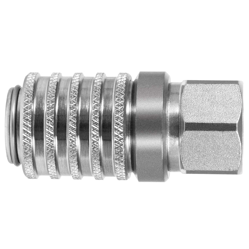 [AUSTRALIA] - PD242 Series PD Steel Test Port and Diagnostic Equipment Quick Coupler with Female Pipe Thread, 1/8" Body Size, 1/4"-18 NPTF Thread Size, 2.12" Length 