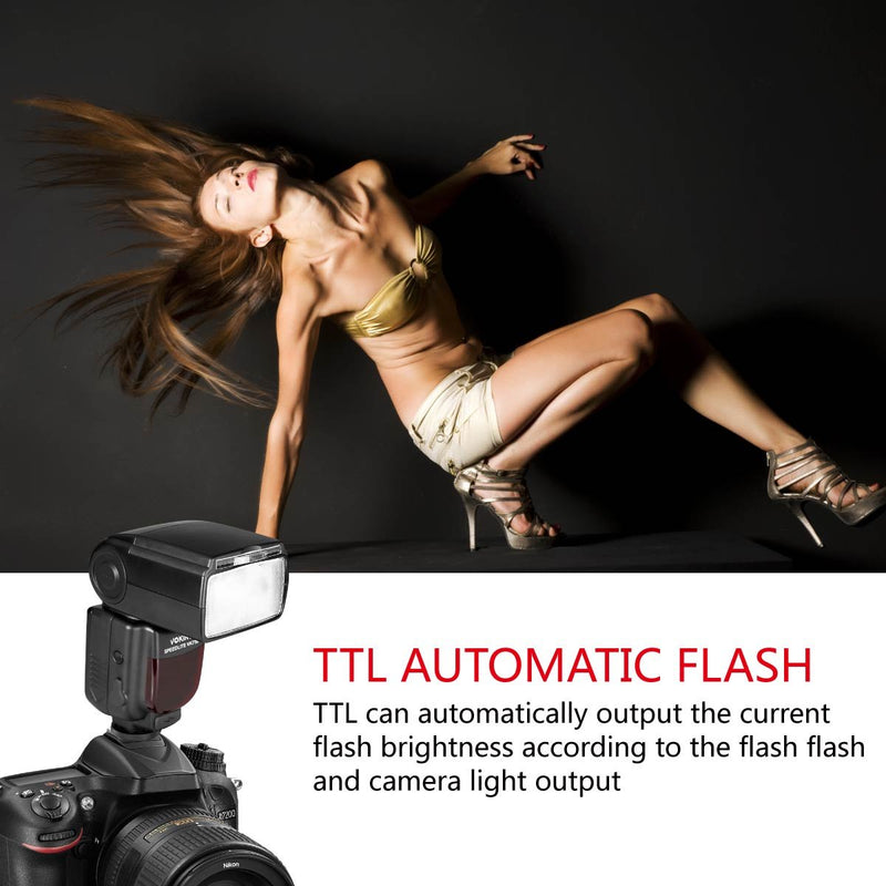 VOKING VK750III Remote TTL Camera Flash Speedlite with LCD Display Compatible with Nikon D3400 D3300 D3200 D5600 D850 D750 D7200 D5300 D5500 D500 D7100 D3100 and Other DSLR Cameras