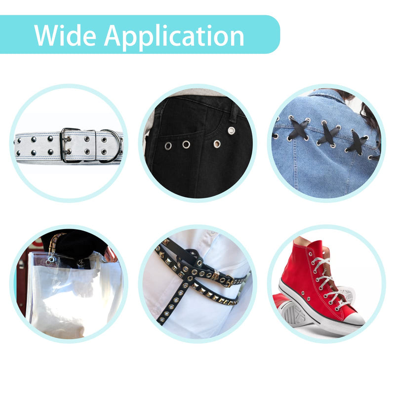 100 Sets Grommets Eyelets Kit, Grommets and Washers with 3 Pieces Install Tools, Metal Grommets Kit for Clothes Hats Shoes Leather Bags and DIY Crafts (6MM, Gold+Silver) 6MM