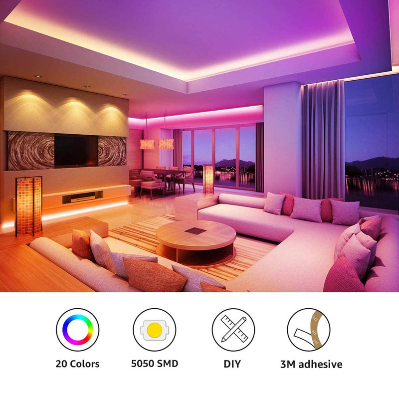[AUSTRALIA] - JOYLIT Color Changing LED Strip Lights 16.4ft,5050 300LEDs/5M 12V Multicolor Tape Light for Bedroom,IP65 Waterproof Rope Lighting Outdoor Decoration(RGB LED Strip Only) 