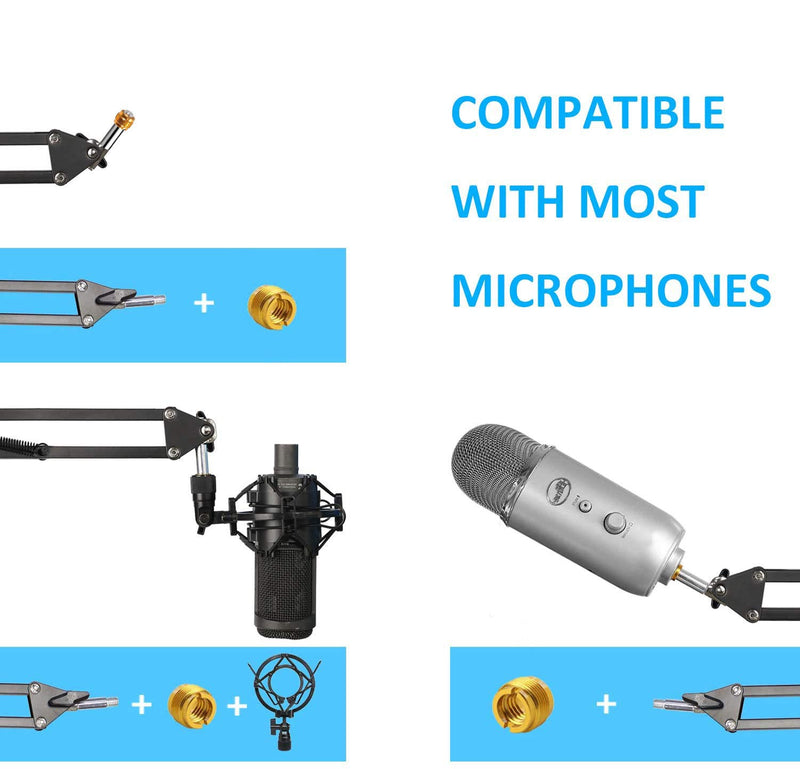 Rode NT1A Mic Stand with Pop Filter - Microphone Boom Arm Stand with Windscreen Foam Cover for NT1A, NTK, K2, NT2 A Rode Podcaster by YOUSHARES