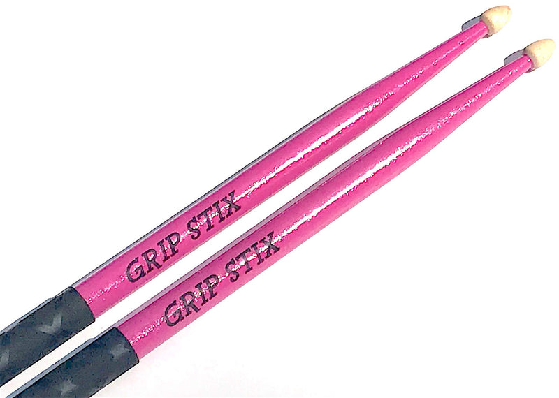 GRIP STIX 15" Long PINK SPARKLE Non-Slip Drumsticks - Ideal for Drumming, Cardio Fitness, Pound Fit, Aerobic & Workout Exercises 15-in.