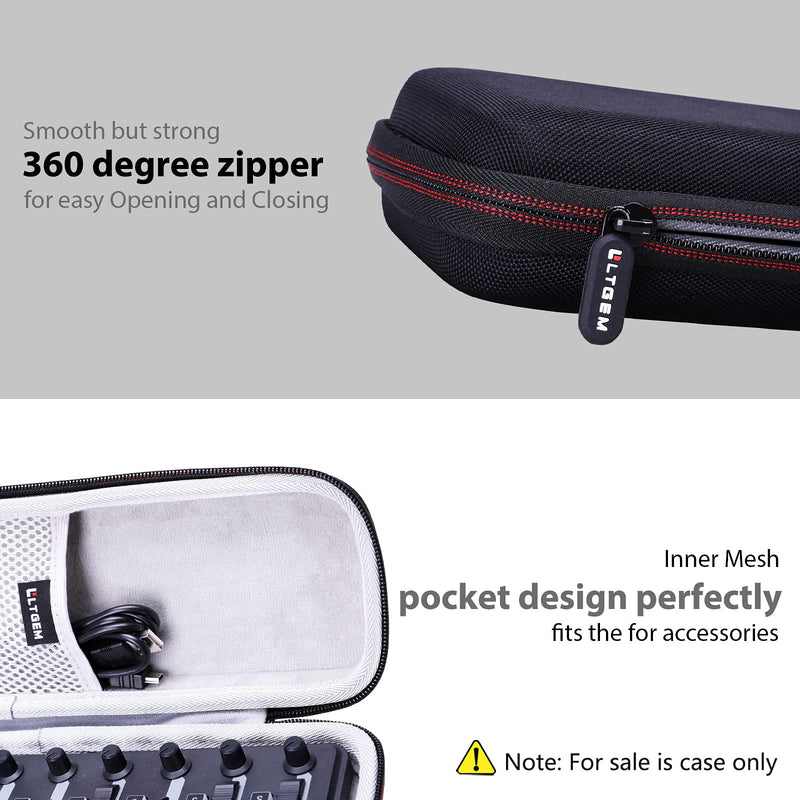 LTGEM Hard Travel Protective Case compatible with KORG nanoKONTROL2 / NANOKEY2WH / nanoPAD2 Slim-Line USB Control Surface/MIDI Pads