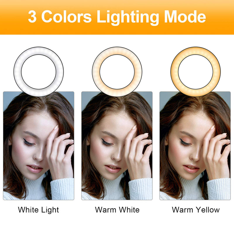 Small Mini Ring Light Makeup Mirror Selfie (only LED Ring Light) 6 Inch for Cameral Lamp Phone Tripod Makeup, Live Streaming, YouTube Video, TikTok (Without Tripod, 6 inch Ring Light)