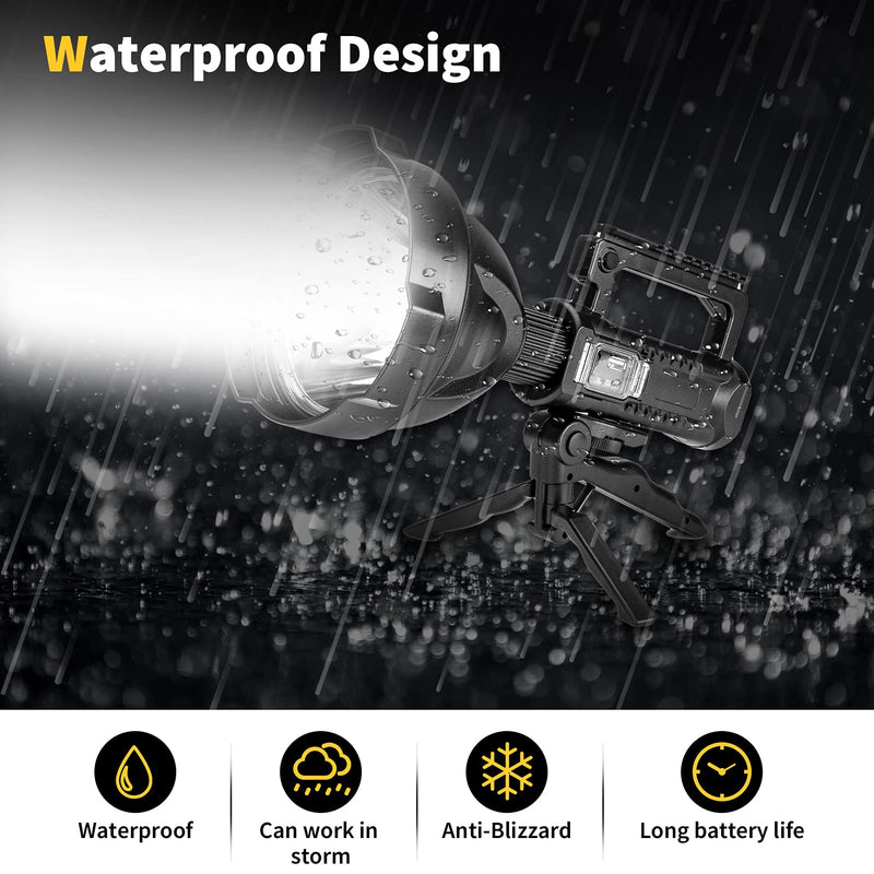 [AUSTRALIA] - Venlon Superbright Big Size Rechargeable LED Handheld Flashlight Spotlight 4 Modes High Power Portable Waterproof Searchlight for Camping Hunting Outdoor (P50 Medium Size) P50 Medium Size 