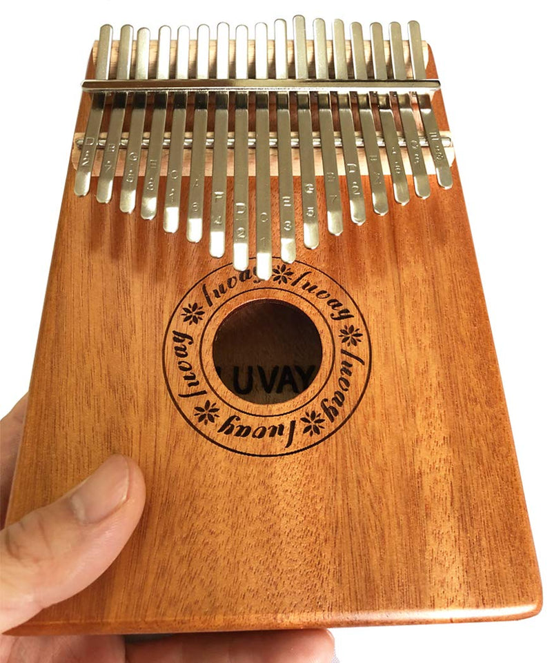 Luvay Kalimba 17 key Thumb Piano, Solid Mahogany Body (Light Color) Light