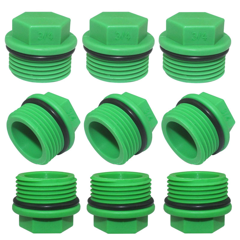 Yedadone 30 Pieces 3/4" PT Male Threaded PPR PPR End Cap Plug Pipe Fittings  Garden Hose Irrigation Water Tubing Stopper Prevent Leakage Choke Plug