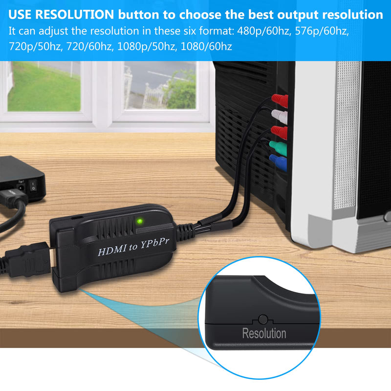 [AUSTRALIA] - eSynic HDMI to YPbPr Converter HDMI to Component Converter HDMI to RCA RGB YPbPr Male Scaler Support 720P/1080P for TVBOX VHS VCR DVD Recorders HDMI to RGB Adapter(Not Component to HDMI Converter) 