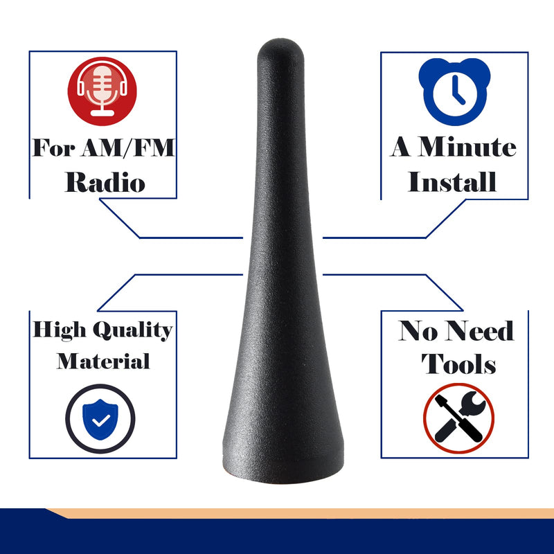 Anina 3.8 Inch Antenna Mast for Mazda Miata 2006-2022 MX5-ND-NC-RF Aluminum Alloy Stubby Radio Antenna 3.8"Mazda Miata