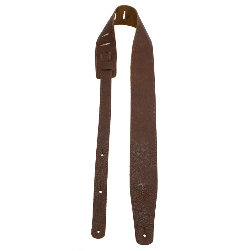 Perri's Leathers Saddle Leather Guitar Strap, Brown, Adjustable Length 41" to 56", Comfortable, Soft Backing, 2.5" Wide