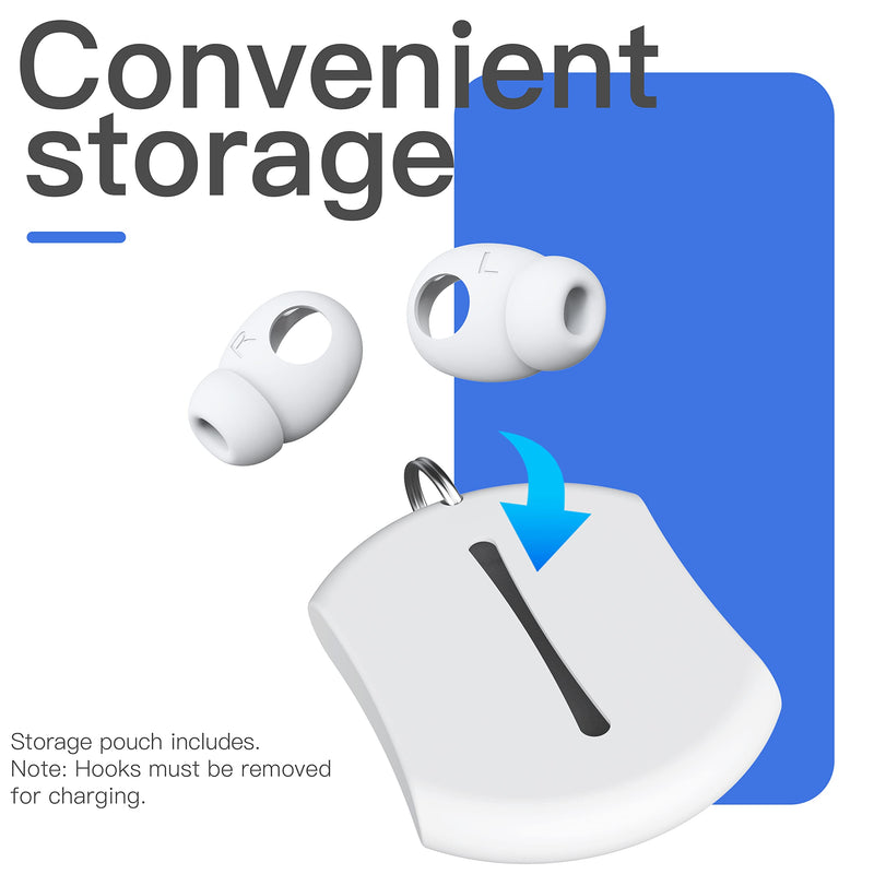 [AUSTRALIA] - DamonLight 2 Pairs AirPods 3 Ear Tips Grip Silicone Earbuds Cover [Added Storage Pouch][US Patent Registered] Compatible with Apple AirPods 3rd Generation (White) White 