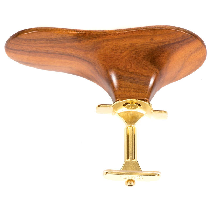 SAS Rosewood Chinrest for 3/4-4/4 Violin or Viola with 32mm Plate Height and Goldplated Bracket