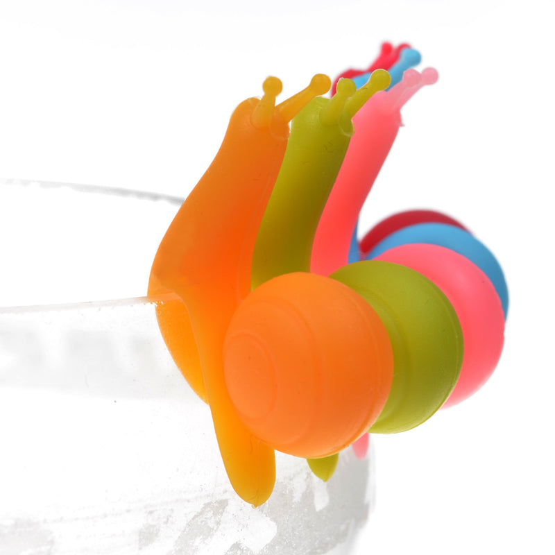 COSMOS Pack of 15 Snail Shape Silicone Tea Bag Holder Clip for Cup Mug