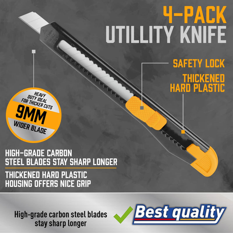 [AUSTRALIA] - Amartisan 14-Piece Retractable Box Cutter, Utility Knifes for Boxes, Cartons, Cardboard Cutting, 18mm & 9mm Wide Blade Cutter, Very Suitable for Office and Home Use. 