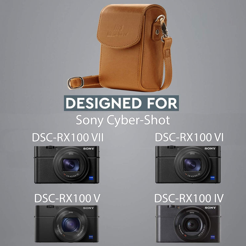 MegaGear Sony Cyber Shot RX100 VI Universal Camera Case, Light Brown (MG1498)