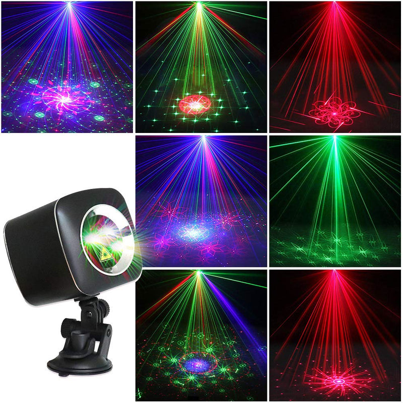 [AUSTRALIA] - Mini Portable Cordless RGB Laser Party Light, Rechargable Sound Activated DJ Disco Lights with Remote Control, 32 Patterns and 4 Modes and 2500mhA Built-in Battery, Lights for Parties, Bar, Stage, KTV 