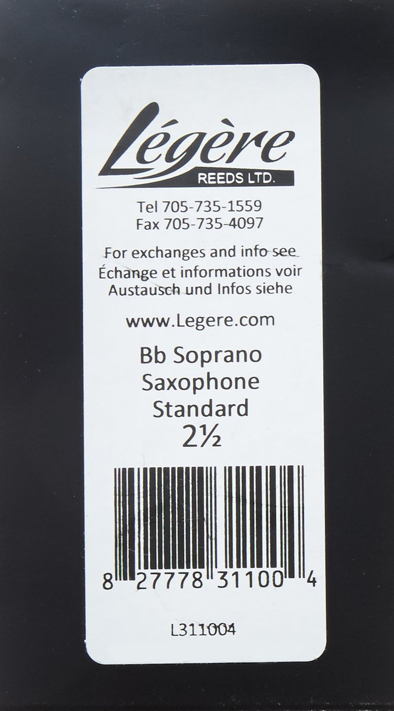 [AUSTRALIA] - Legere SS250 Bb Soprano Saxophone Standard Cut No. 2.5 Reed Strength 2.5 