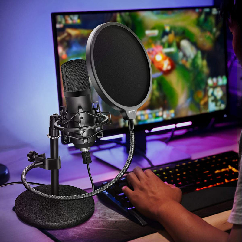 [AUSTRALIA] - YOTTO Microphone Pop Filter Studio Windscreen Mic Cover Mask Shield with Flexible Gooseneck and Clamp for Blue Yeti, Audio Technica and All Microphones 