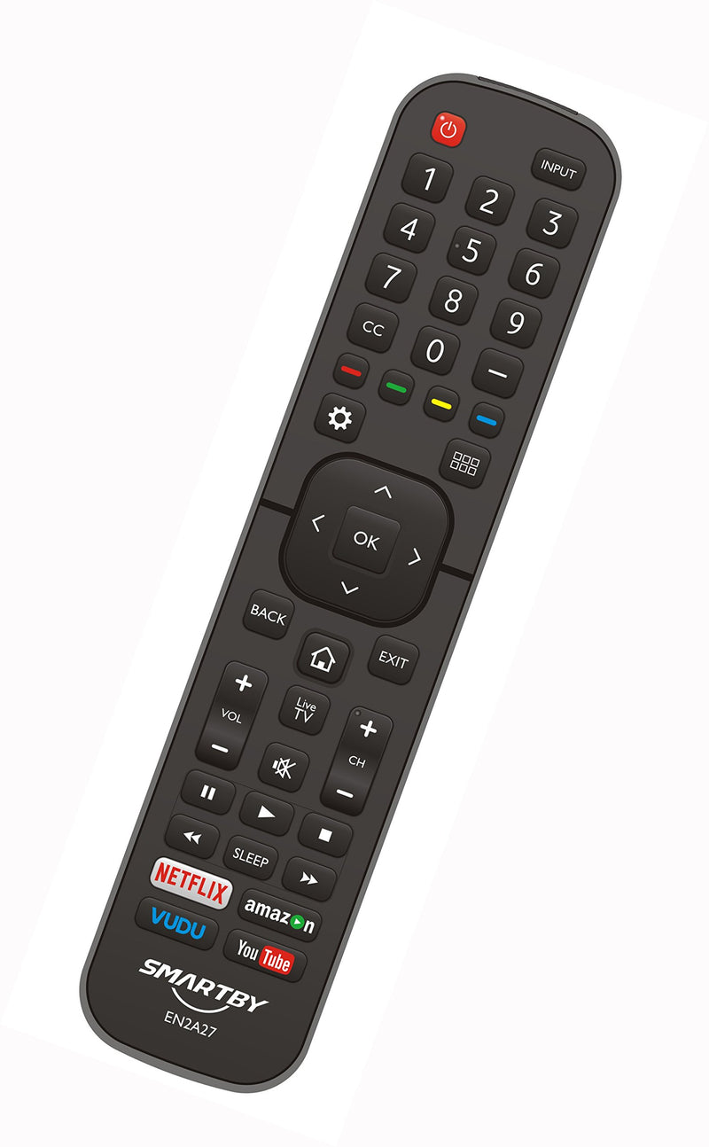 Smartby Remote Control EN2A27 for Hisense 55H6B 50H7GB 50CU6000 50H5C 50H6C 50H7C 50H7GB1 50H8C 55H5C 55H6B 55H7B 55H7C 55H8C 55H9B2 65CU6200 65H10B 40H5C 43H5C 43H7C