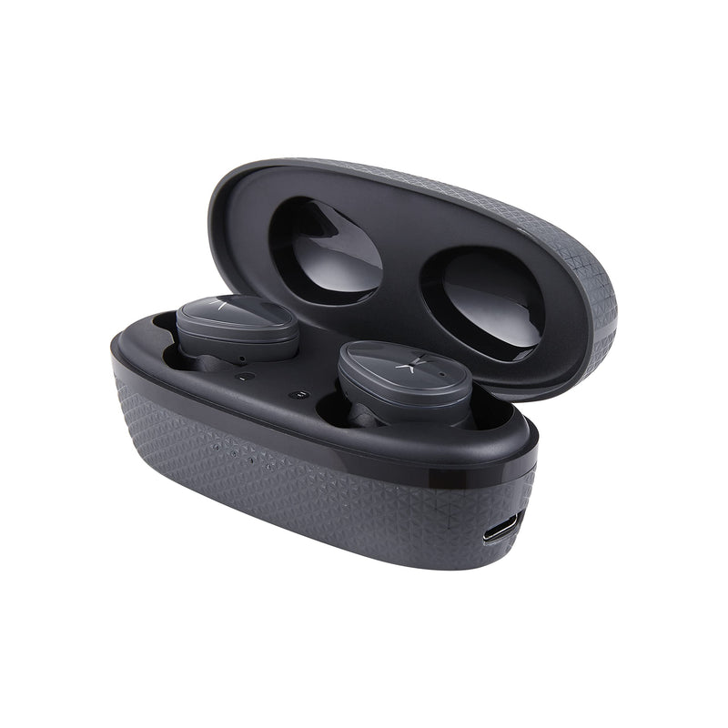 Altec Lansing NanoBuds True Wireless Earbuds with Charging Case, IPX4 Waterproof, Dual Mic, 30 Hours Playtime – Sports in Ear Earphones for iPhone & Android (Charcoal Grey) Charcoal Grey