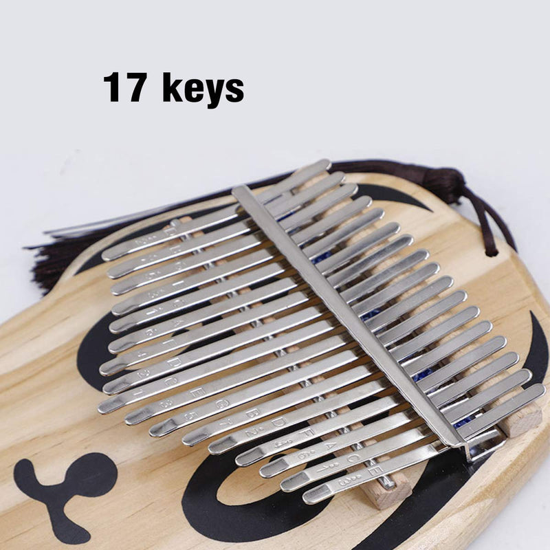 Piggy Kalimba 17 Keys Portable Thumb Piano Finger Piano Knock Piano Musical Instrument with Tuning Hammer & Piano Bag