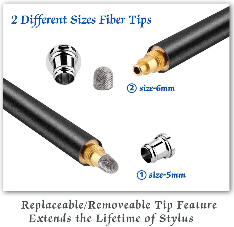 Bargains Depot 10Pcs 0.20" (Dia) & 10Pcs 0.24''(Dia) Soft Replacement Fiber Tips Only Fit/for Bargains Depot 2-in-1 Fiber Stylus
