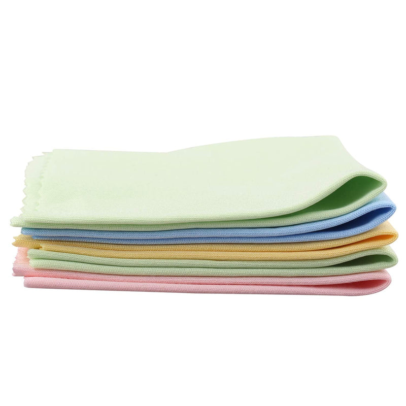 Futheda 5PCS Microfiber Cleaning Polishing Polish Cloth for Musical Instrument Guitar Strings Violin Piano Clarinet Trumpet Sax Flute Universal (Color Random)