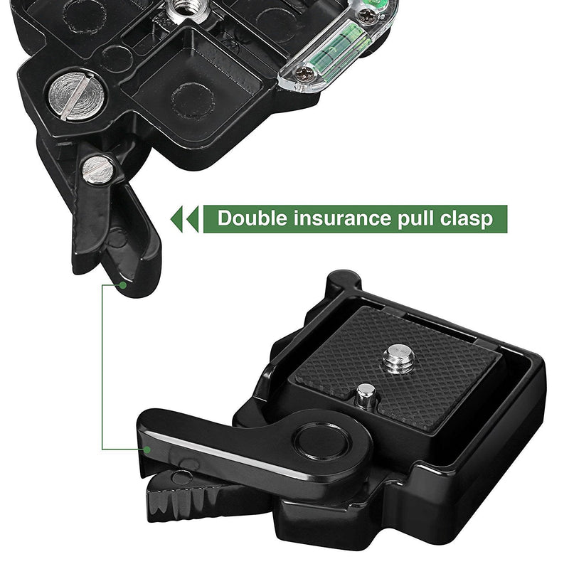 [AUSTRALIA] - Konsait Camera Camcorder Tripod Monopod Ball Head QR-40 Quick Release Plate Clamp Adapter with Plate Double Insurance Button for DSLR Camera Tripod Ball Head 