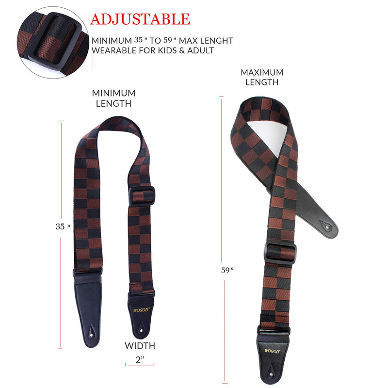 Guitar Strap Bass Electric Guitar Straps Plaid Nylon Guitar Straps Guitar Accessories