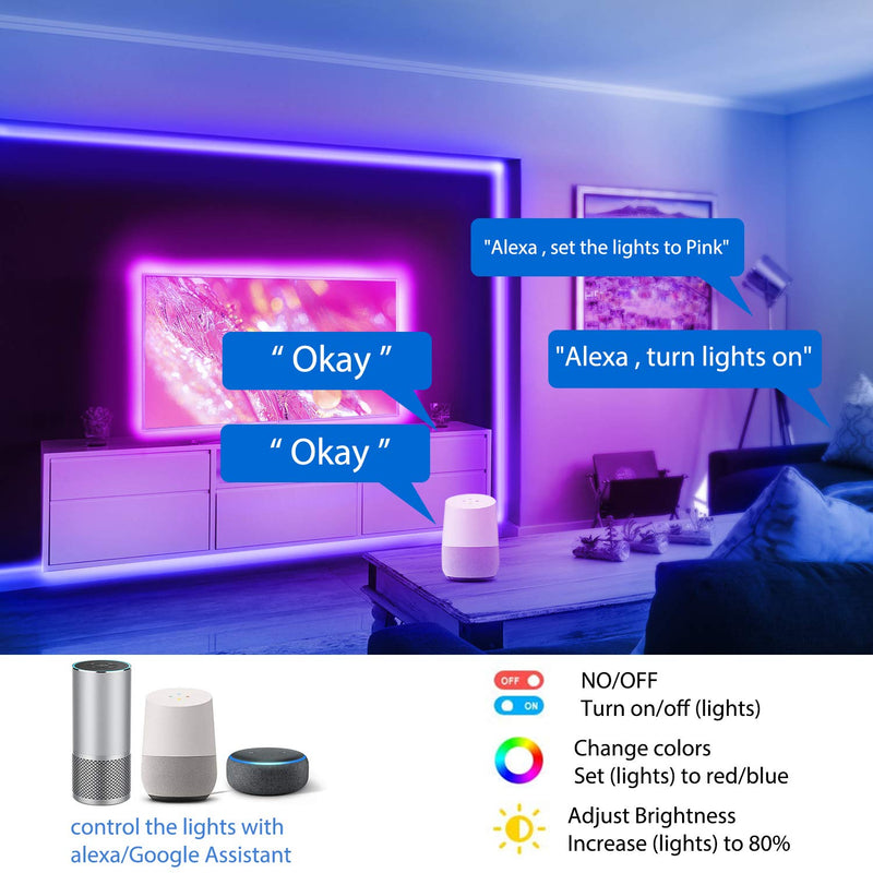[AUSTRALIA] - QJB LED Strip Lights 65.6ft - Smart WiFi Compatible with Alexa for Bedroom 