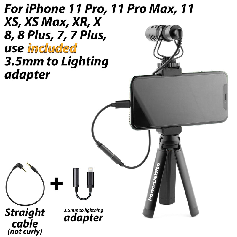 [AUSTRALIA] - Video Microphone with Adapter - Unidirectional On-Camera Microphone for iPhone - Directional Cardioid iPhone Microphone for Video Recording 
