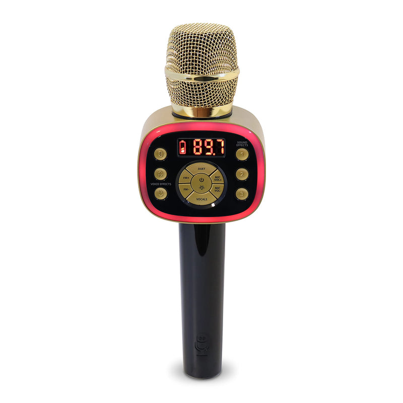 Carpool Karaoke The Mic 2.0 2021 Version, Wireless Bluetooth Karaoke Microphone with Voice Changing Effects and Duet Options, Gold 1 Gold & Black