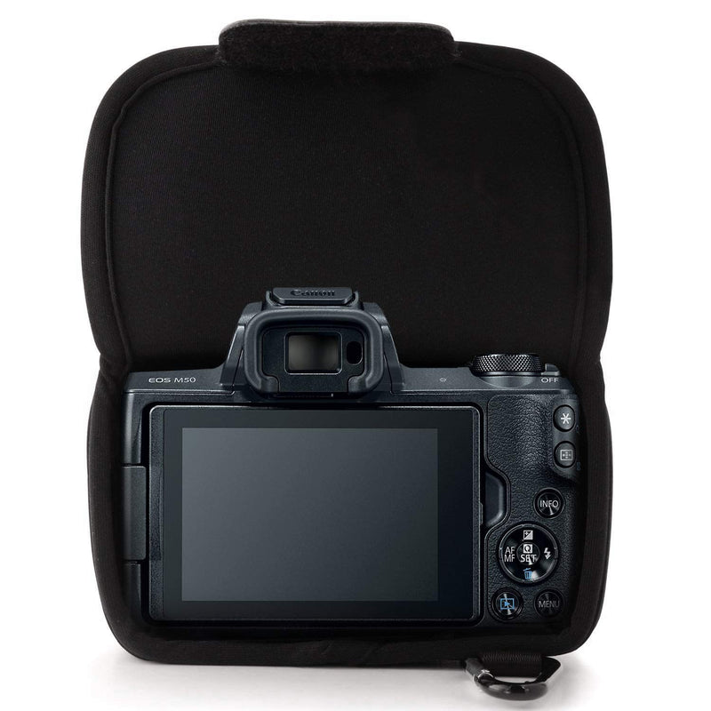 MegaGear Ultra Light Neoprene Camera Case Compatible with Canon EOS M50 Mark II (15-45mm), M50, M5 (15-45mm) Black