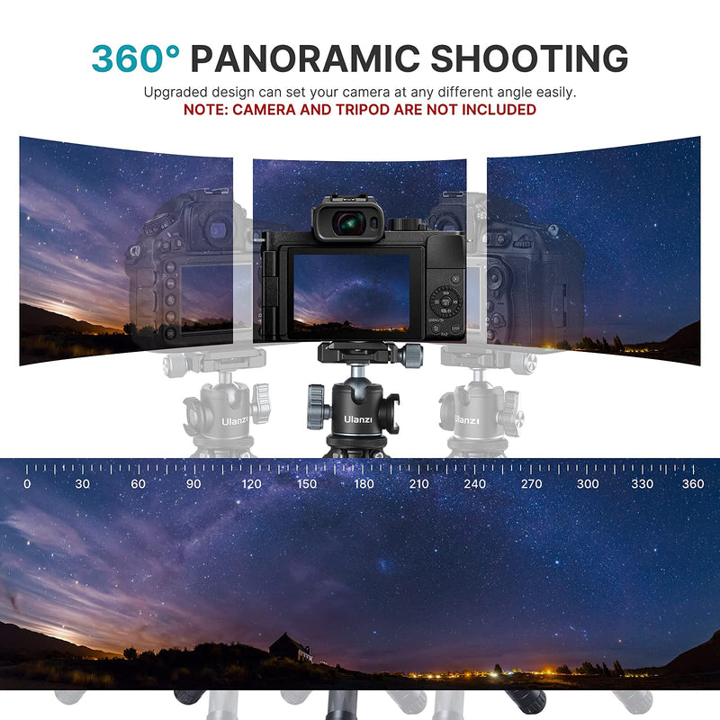 [AUSTRALIA] - ULANZI Tripod Ball Heads for 1/4" Tripod, U-80L Camera BallHead Metal Mini Ball Head 360 Degree Rotating Panoramic Arca Quick Release Plate & Cold Shoe, for DSLR Camera Camcorder Tripod Monopod Slider 