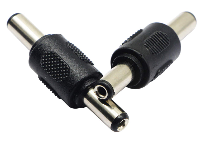 zdyCGTime 2.1mm X 5.5mm DC Power Adapter, DC Power 5.5mm x 2.1mm Male to Male Coupler for CCTV Camera (2pack)