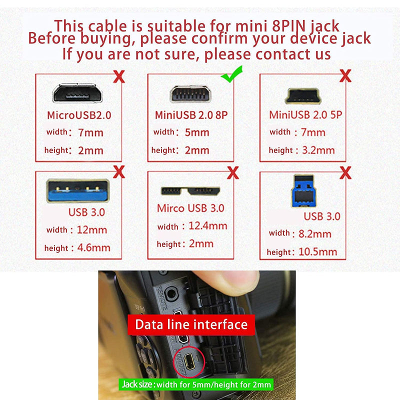Replacement Camera Transfer Data Sync Charger Charging Cable Cord Replacement for Fujifilm FinePix J10 J100 J110w J12 JV160 JV170 and More (4.9ft)