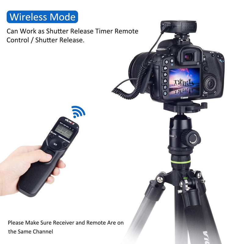 VILTROX FSK 2.4GHz Wireless Timer Shutter Release Camera Remote Control for Nikon D3200 D3300 D5300 D5500 D5600 D7200 D7500 D750 D90
