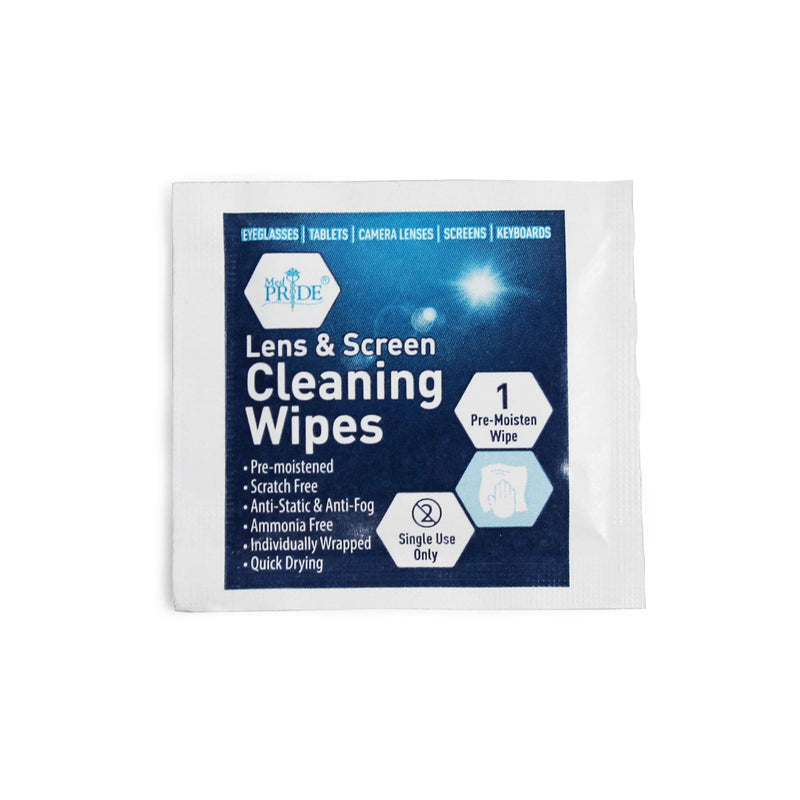 [AUSTRALIA] - Medpride Premoistened Lens Wipes| Anti-Static, Anti-Fog, Quick-Dry & Scratch-Free| Cleaning Cloths for LED Touch Screen, iPhones, iPads, Computer Monitors, Eyeglasses, Camera Lenses, Laptop (100) 100 
