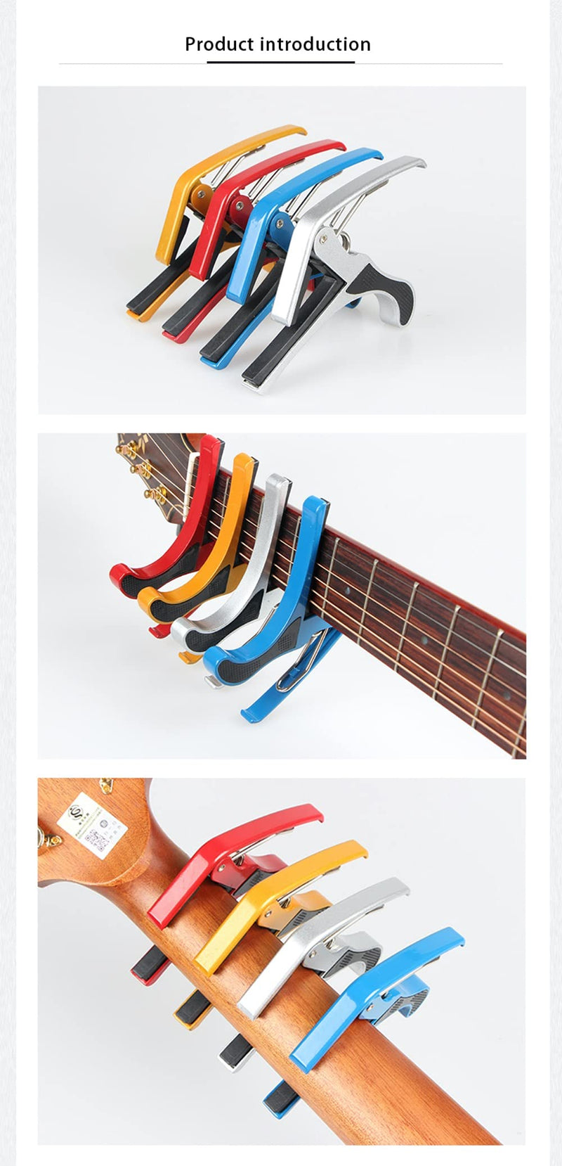 HEBIKUO Red Capo Aluminium Alloy color guitar accessories capo for acoustic and electric guitar. Available in different colours Red/Blue/Silver: BDJ-001-Red