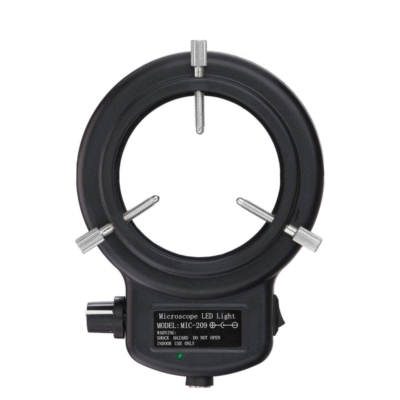 [AUSTRALIA] - Vision Scientific VMLIFR-09B Black Adjustable 144 LED Ring Light for Stereo Microscope | 2.5" (62.5mm) Inside and 3.64" (92.5mm) Outside Diameters | 1-7/8" (48 mm in Diameter) Ring Adapter Included 