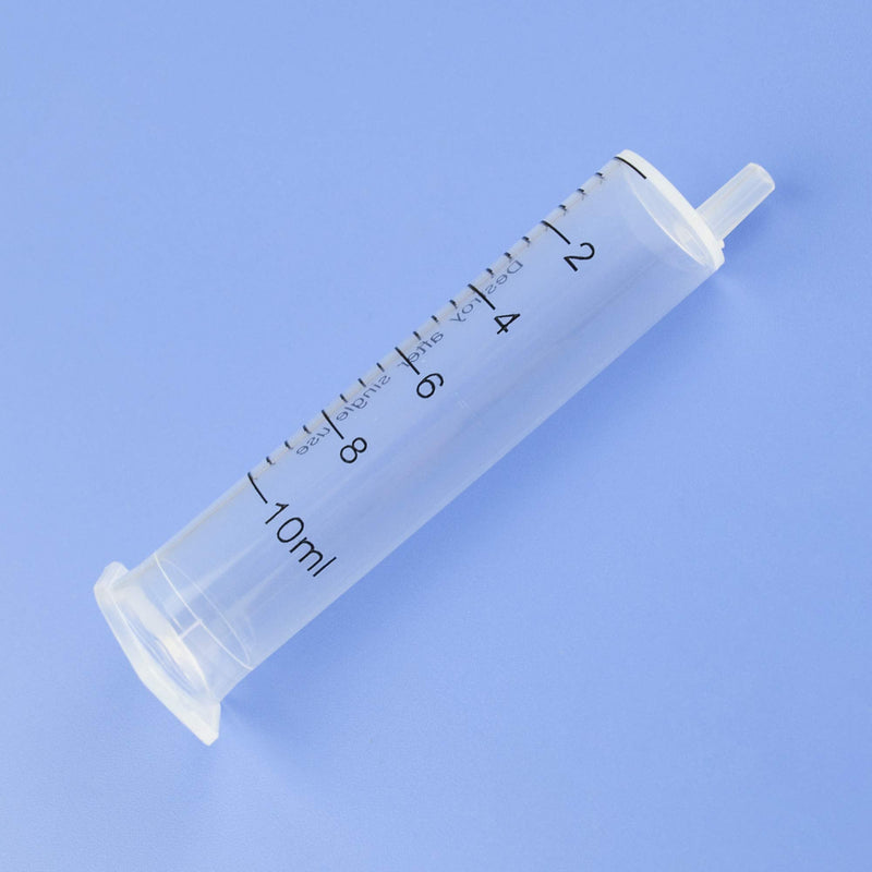 20Pcs 10ml Syringes Sterile Without Needle No Rubber Ring HPLC Sampler Resistant to Organic Acids Bases Disposable Syringe (10cc 20pcs)