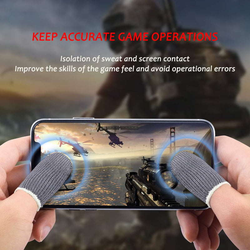 Newseego Mobile Game Controllers Finger Sleeve, Breathable Anti-Sweat Soft Touch Screen Finger Sleeve Sensitive Shoot and Aim for Rules of Survival/Knives Out for Android & iOS [12 Pack] 4*Blue+4*Black+4*Gray