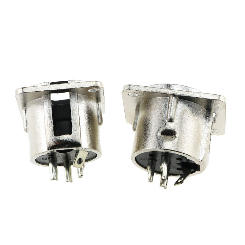 E-outstanding XLR 3-Pin Male Jack 2PCS 3 Pin Metal Panel Mount Chassis Microphone Male Socket Audio Speaker D Connector Adapter